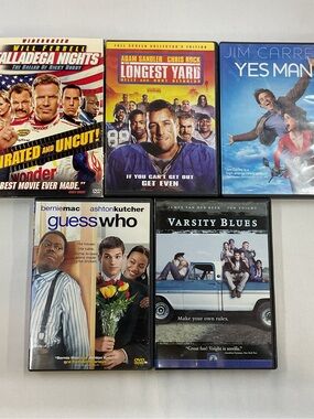 (5x Comedy Drama) Talladega Nights Longest Yard Yes Man Guess Who Varsity Blues